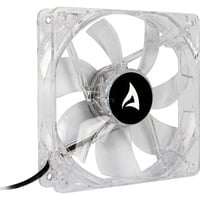 Sharkoon Gehäuselüfter Blaue LED BULK transparent, 3-Pin-/5,25"-Anschluss, 120 mm