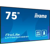 iiyama ProLite LH7565UHSB-B1, Public Display schwarz, UltraHD/4K, IPS, WiFi, Fernbedienung