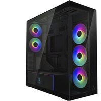 ARCTIC Xtender VG Mirror Black Design, Tower-Gehäuse schwarz, Tempered Glass x 2 (verspiegelt)