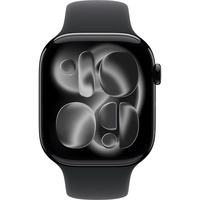 Apple Watch Series 11, Smartwatch schwarz (glänzend), Aluminium, 46 mm, Sportarmband schwarz M/L, Cellular