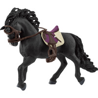 Schleich Horse Club Pura Raza Espanola Hengst mit Sattel und Zaumzeug, Spielfigur braun