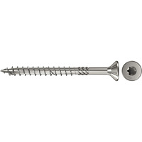 fischer Spanplattenschraube PowerFast 6,0x50 Senkkopf TX 100 Stück, mit Teilgewinde, Edelstahl A4