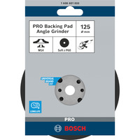 Bosch PRO Backing Pad, Stützteller für Fiberschleifscheiben 125mm, M14, Schleifteller weich, für Winkelschleifer mit Spannmutter