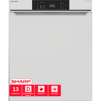 SHARP QW-NA1CU47DW-DE  , Spülmaschine weiß/edelstahl, 60 cm
