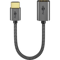 goobay Ultra High-Speed HDMI-Flexiadapter, Kabel schwarz/gold