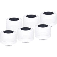 Alphacool Eiszapfen PRO 16mm HardTube Fitting G1/4 - White, Verbindung weiß, 6er Set