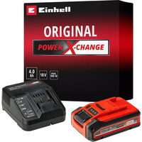 EINHELL PLUS Power-X-Change Starter-Kit, 18Volt 4Ah, Set schwarz/rot, Akku + Ladegerät