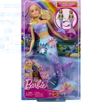 Mattel Barbie Meerjungfrau mit magischen Blüten blond, Puppe 