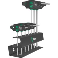 Wera 467/7 TORX HF Set 2 Quergriff-Schraubendreher + Rack, 7-teilig schwarz/grün, mit Haltefunktion