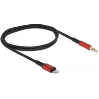 DeLOCK Audiokabel 8Pin Lightning Stecker > Klinkenstecker 3,5mm 3Pin schwarz/rot, 50cm