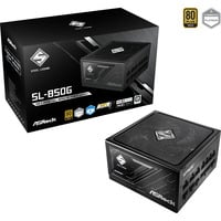 ASRock Steel Legend SL-850G, PC-Netzteil schwarz, 1x 12-Pin High Power GPU, 2x PCIe, Kabelmanagement, 850 Watt