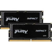 Kingston FURY SO-DIMM 16 GB DDR5-4800 (2x 8 GB) Dual-Kit, Arbeitsspeicher schwarz, KF548S38IBK2-16, Impact, INTEL XMP