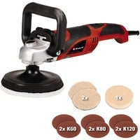EINHELL Polier- und Schleifmaschine CC-PO 1100/150 E, Poliermaschine rot/schwarz, 1.100 Watt