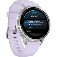 Garmin Venu 4 - 41 mm, Smartwatch silber/grau, Silikon-Armband in lavendelblau
