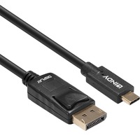 Lindy USB Adapterkabel, USB-C Stecker > DisplayPort Stecker schwarz, 10 Meter, + HDR