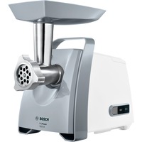Bosch Home Fleischwolf ProPower MFW45020 weiß/grau, 500 Watt, Wurstfüller- und Kebbe-Aufsatz
