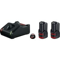 Bosch PRO Starter-Set 12V (2x GBA 12V 3.0Ah + GAL 12V-40 Professional) schwarz, 2x Akku + Ladegerät