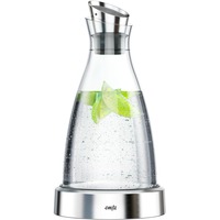 Emsa FLOW Kühlkaraffe aus Glas, Kanne transparent/edelstahl, mit Kühlstation