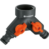 GARDENA 2-Wege-Ventil 940-20, Hahnstück grau/orange, 33,3mm (G 1")