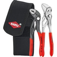 KNIPEX Mini-Zangenset 002072V01, 2-teilig, Zangen-Set rot/schwarz, in Werkzeug-Gürteltasche