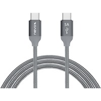 Nevox USB 2.0 Kabel, USB-C Stecker > USB-C Stecker grau, 2 Meter, PD, Laden mit bis zu 100 Watt