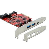 DeLOCK PCIe x4 > 1x USB 3.2 Gen 2 USB-C,+ 2xUSB-A, 1x intern USB 3.2 Gen 1, Schnittstellenkarte