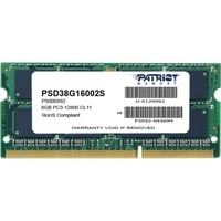 Patriot SO-DIMM 8 GB DDR3-1600  , Arbeitsspeicher PSD38G16002S, Signature Line