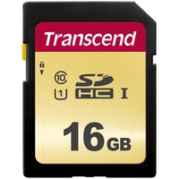 Transcend SD 500S 16GB, Speicherkarte schwarz, UHS-I U1, Class 10