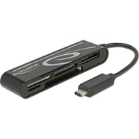 DeLOCK USB-C Card Reader, Kartenleser schwarz, Retail