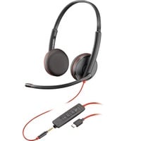 Plantronics Blackwire 3225 duo, Headset schwarz, Klinke, USB-C