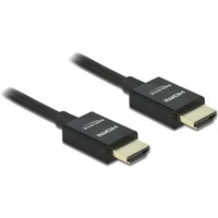 DeLOCK Koaxiales High Speed HDMI-Kabel 48 Gbps 8K 60Hz schwarz, 0,5 Meter
