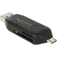 DeLOCK Micro USB OTG Kartenleser + USB 3.0 A Stecker schwarz