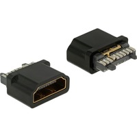 DeLOCK Steckverbinder HDMI-A Buchse, Lötversion, Stecker schwarz