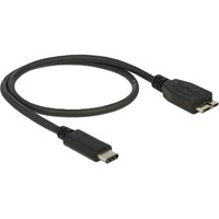 DeLOCK USB 3.2 Gen 2 Kabel, USB-C Stecker > Micro-USB Stecker schwarz, 0,5 Meter