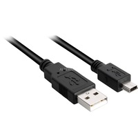 Sharkoon USB 2.0 Kabel, USB-A Stecker > Mini-USB Stecker schwarz, 0,5 Meter, doppelt geschirmt