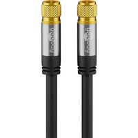 goobay SAT-Antennenkabel (135dB typ), F-Stecker > F-Stecker schwarz, 1 Meter