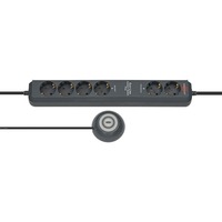Brennenstuhl Eco-Line Comfort Switch Plus Steckdosenleiste 6-fach anthrazit, 1,5 Meter Stromkabel und 1,5 Meter Schalterkabel