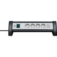 Brennenstuhl Premium-Office-Line Steckdosenleiste 4-fach schwarz/hellgrau, 1,8 Meter, 2x USB