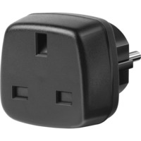 Brennenstuhl Reiseadapter UK/Schutzkontakt, Steckdosenadapter schwarz, Bulk