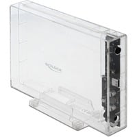 DeLOCK Externes Gehäuse für 3.5" SATA HDD mit USB Type-C Buchse, Laufwerksgehäuse transparent