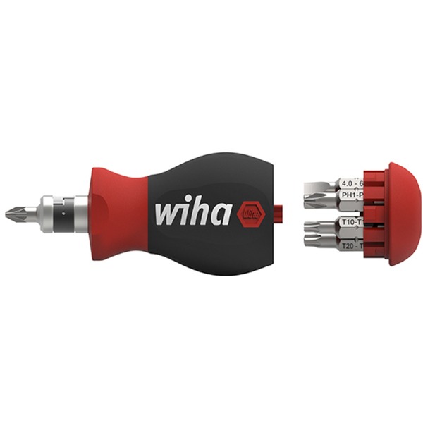 Stubby 1/4" Wiha Schraubendreher mit Bit Magazin magnetisch TORX® mit 6 Bits 
