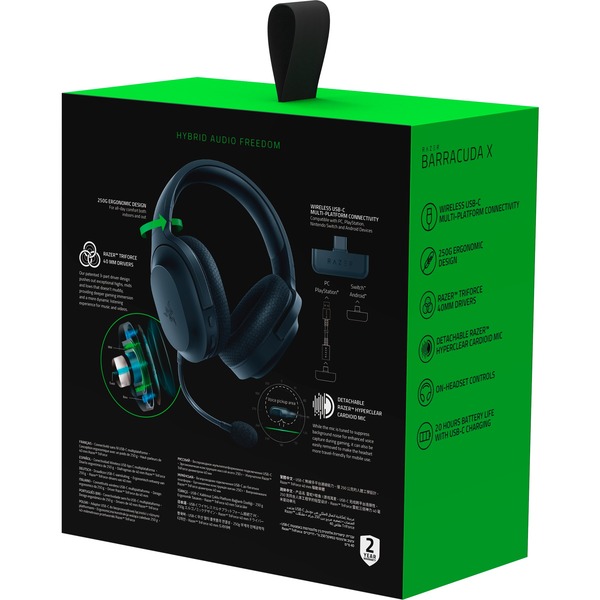 Razer Barracuda X, Gaming-Headset schwarz, Klinke, USB-C