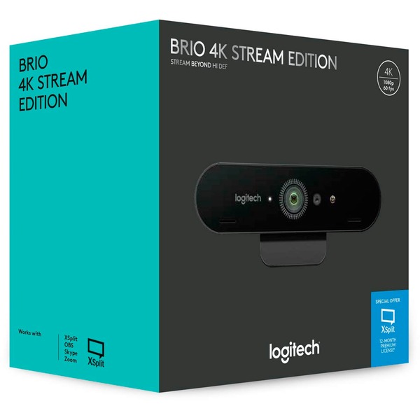 Logitech BRIO Stream, Webcam schwarz, USB, 4K