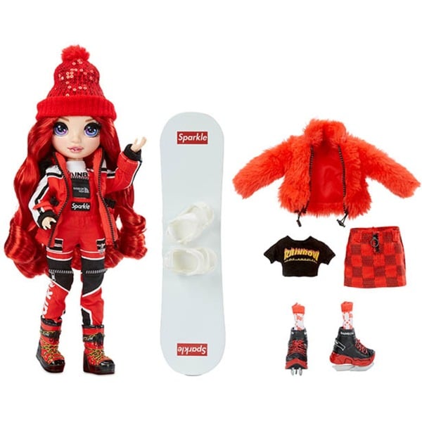 MGA Entertainment Rainbow High Winter Break Fashion Doll Ruby Anderson, Puppe rot