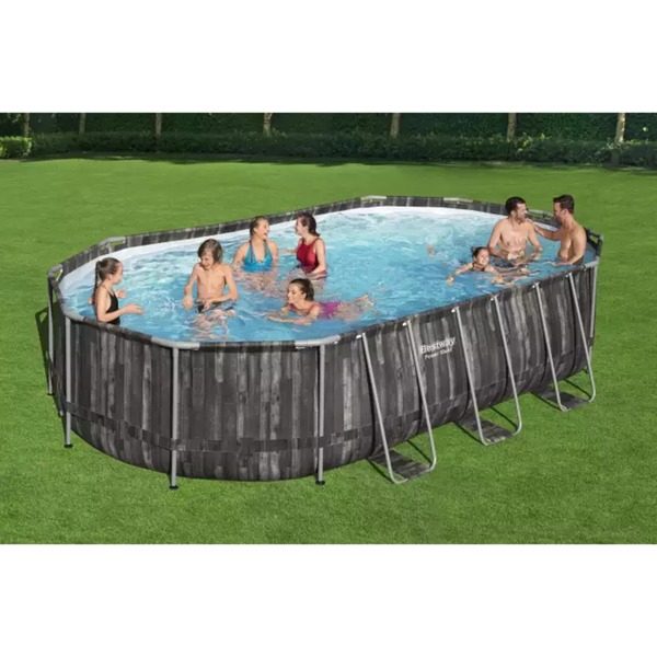 Bestway Power Steel Frame Pool Set, 610cm x 366cm x 122cm, Schwimmbad