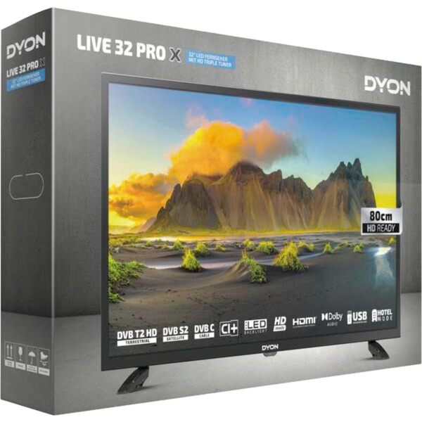Dyon Enter 32 Pro X 80 Cm 32 Zoll DYON LIVE 32 Pro X, LED-Fernseher 80 cm(32 Zoll), schwarz, WXGA, HDMI