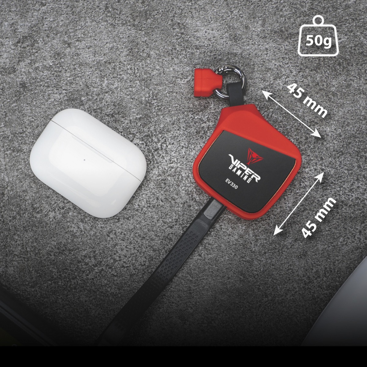 Patriot EV330 PCIe M.2 2230, Laufwerksgehäuse schwarz/rot, USB 3.2 Gen2