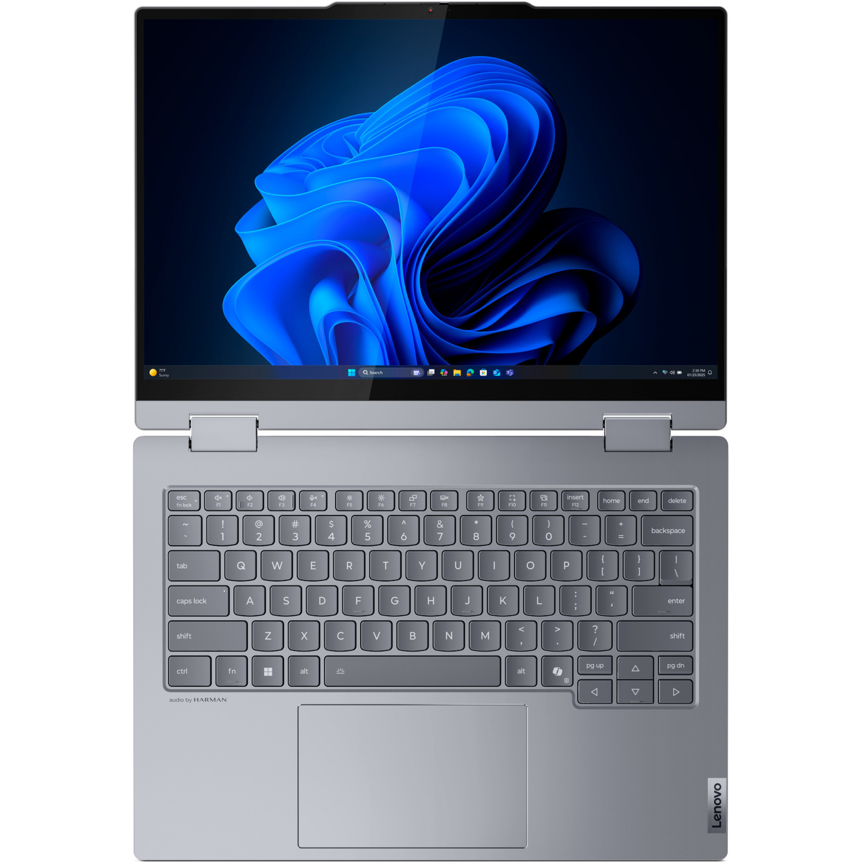 Lenovo ThinkBook 14 2-in-1 G5 (21SQ0012GE), Notebook grau, Intel® Core™ Ultra 5 225U, Intel® Graphics, 32 GB DDR5, 1 TB (1 TB SSD), Windows 11 Pro