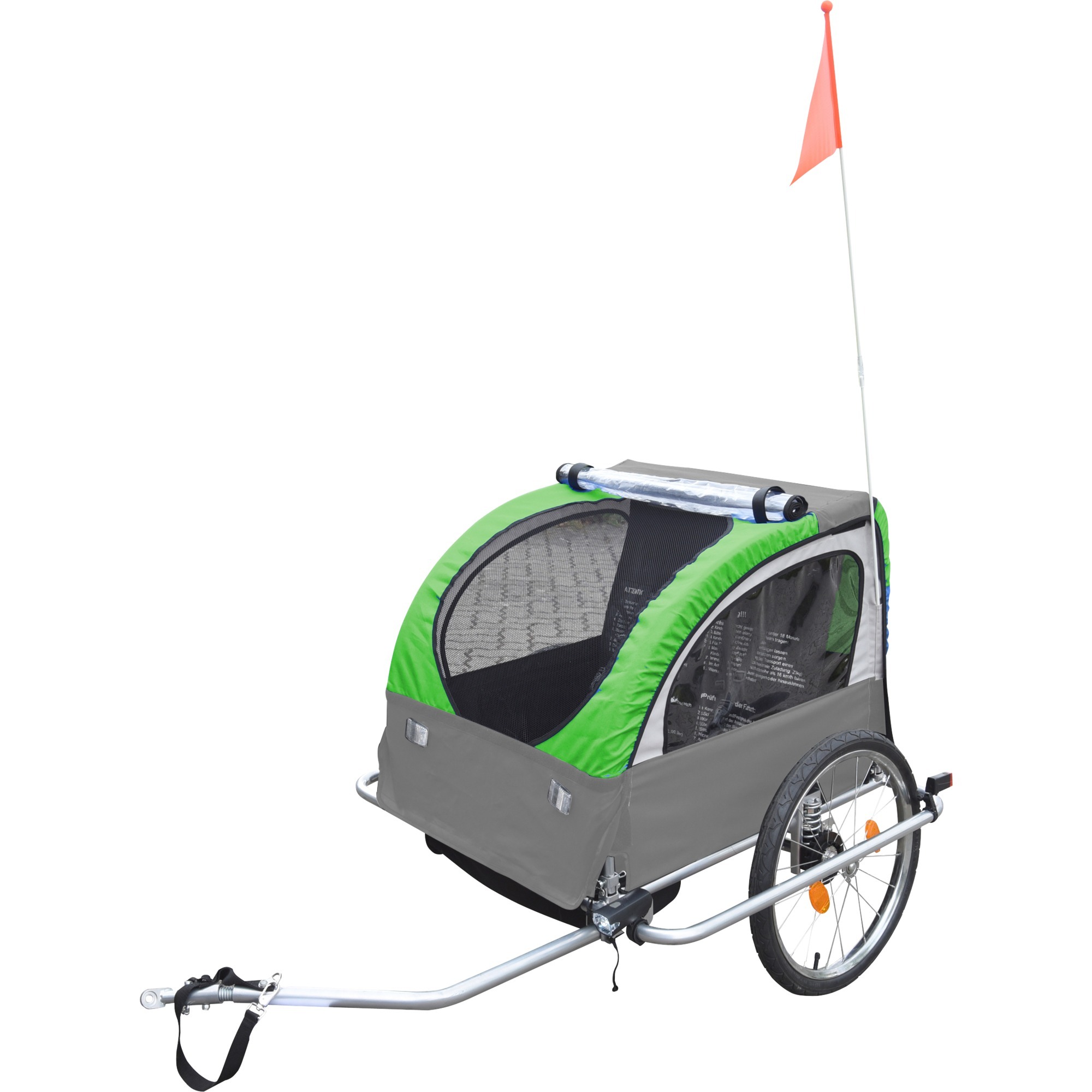 FISCHER Fahrrad Kinder Fahrradanhänger Komfort grüngrau FISCHER Fahrrad Kinder Fahrradanhänger Komfort grüngrau