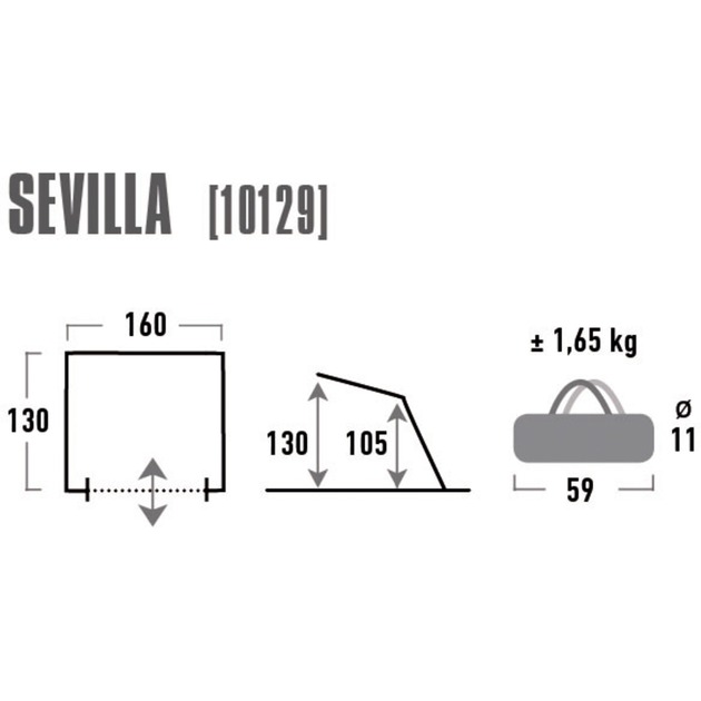 High Peak Strandmuschel Sevilla, Zelt blau/grau